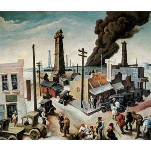  BOOMTOWN BY THOMAS HART BENTON CANVAS REPRODUCTION
