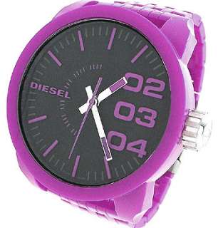 Diesel DZ1519 Black Round Dial Purple Plastic Mens Watch  