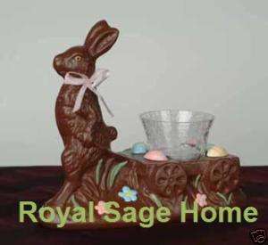 NEW 7 Chocolate Bunny Tea Light Holder Easter Spring  