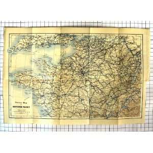   Survey Map Northern Paris France 1924 Cherbourg Nantes