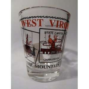  West Virginia State Scenery Red Shot Glass Kitchen 