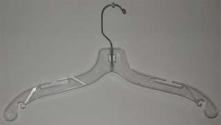 Lot 160 Clear Plastic Swivel Notched Dress Hangers 17 Chrome Clothes 