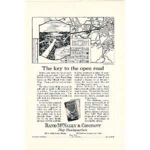   Auto Road Map Key to the Open Road Print Ad (50296)
