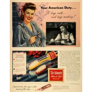  1943 Ad Dr. West Miracle Tuft Toothbrush Dental Dentistry 