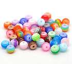 2500 Mixed Stripe Resin Round Beads 6mm  
