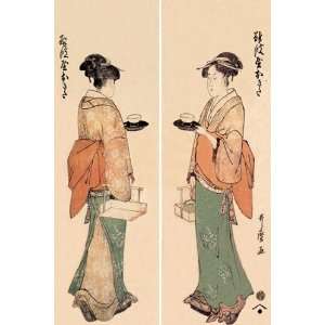    Tea House Girl   Poster by Kitagawa Utamaro (12x18)