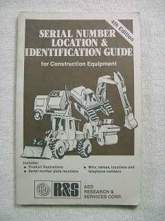 Construction Equipt Serial Nbr Location & I.D. Guide  