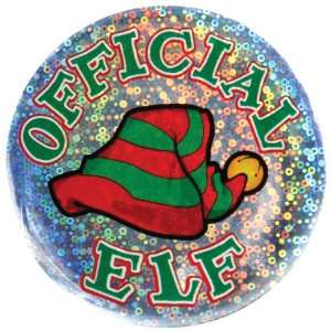   By Beistle Company Official Elf Lazer Etched Button 