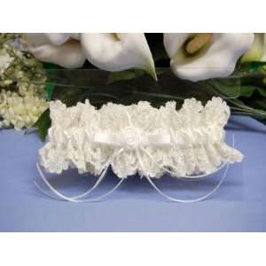  Lace Garters 6 Inch Width, Ivory