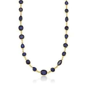    140.00 ct. t.w. Sapphire Station Necklace In Vermeil. 29 Jewelry