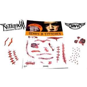 Scars & Stitches Temporary Tattoos for Halloween Costumes