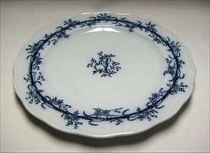 French BWM & Co Lobelio Flo Flow Blue Porcelain Plate B  
