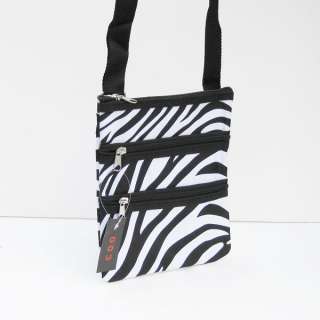 Zebra Black Sling Designer Urban Travel Purse Handbag  