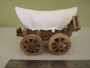 Vintage Western Wooden Hand Made Conestoga Small Model Covered Toy 
