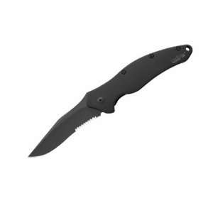 Kershaw Shallot Black Blade Serrated Blade Length 3 1/2inch Sandvik 