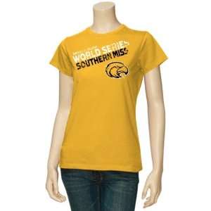   Gold 2009 NCAA Mens College World Series Omaha 8 Distressed T shirt