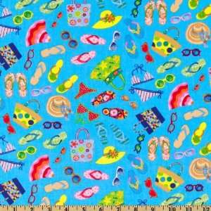  44 Wide Seaside Beachwear Blue Fabric By The Yard Arts 