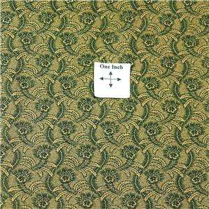 Marcus Brothers Cotton Fabric Perfect Olive & Cream Floral Repeat, By 