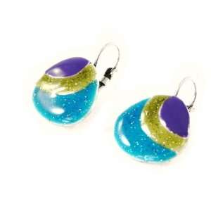  Earrings / dormeuses french touch Coloriage turquoise 