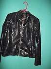 Selene Sport black faux snake skin jacket Size 10
