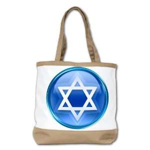  Shoulder Bag Purse (2 Sided) Tan Blue Star of David Jewish 