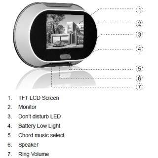   LCD Digital Door Peephole Viewer Home Security Camera with Door Bell
