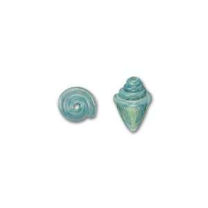   Blue Dichroic Boro Glass Nobilis Seashell Bead Arts, Crafts & Sewing