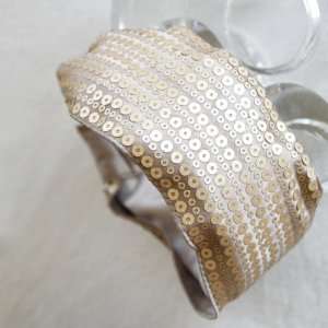  Sequin Beaded Wide Band 