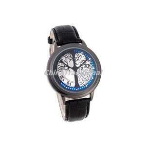   Tree Touch Screen LED Men Boys Watch Black PU leather Band Everything