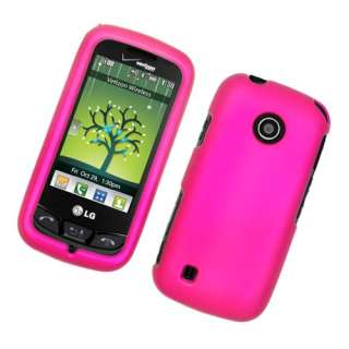 For LG VN270 Cosmo Touch Hard Rubberized Case Hot Pink  
