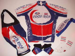 New COSTA RICA Team Cycling Set Jersey Bib Shorts S  