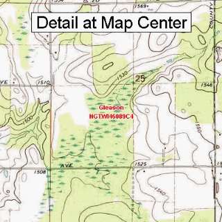   Topographic Quadrangle Map   Gleason, Wisconsin (Folded/Waterproof