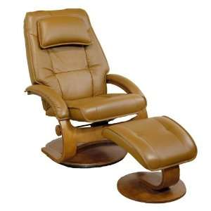  GSC International Seagate Leather Recliner and Ottoman 