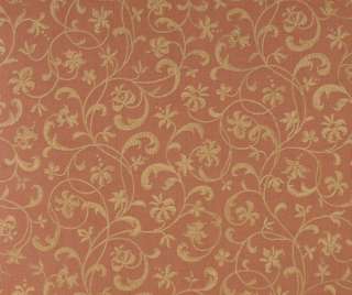 WALLPAPER SAMPLE Warm Terracotta Floral Scroll  