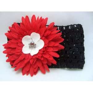  NEW Red Flower Crochet Headband, Limited. Beauty