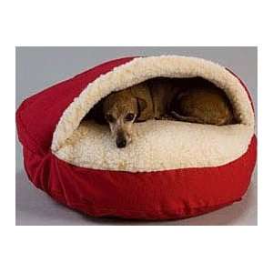   Snoozer® Red Poly Cotton/Sherpa Cozy Cave Dog Bed