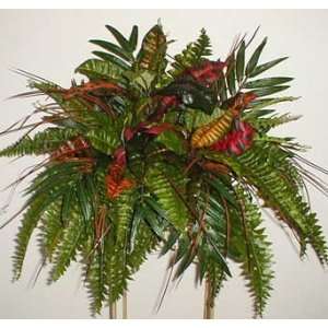  28 Croton, Fern, and Palm Leaf Ledge