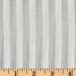   Jersey Shimmer Stripes Silver/White Fabric By The Yard Arts, Crafts