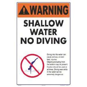  Sign Warning Shallow Water No Diving 6603Wa1218E