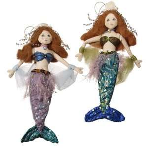  Seasons of Cannon Falls Fabric Mermaid Ornament Set