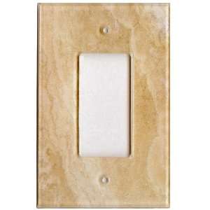  Acrylic Light Switch Plate Cover   Beige Marble Single 