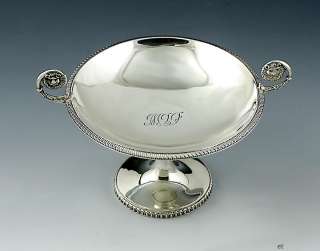 FINE CRICHTON STERLING SILVER LIONS’ HEAD PEDESTAL BOWL  