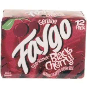 Faygo black cherry flavor soda, 12 pack 12 fl. oz. cans  