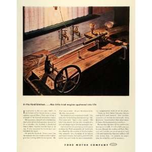  1944 Ad Ford Motor Co Logo Vintage Lathe Handwheel Kitchen 