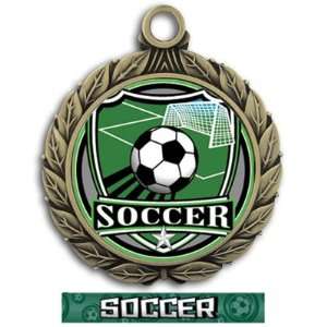 com Hasty Awards 2 3/4 Custom Soccer Shield Insert Medals GOLD MEDAL 