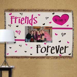  Personalized Friends Forever Photo Tapestry Throw Blanket 