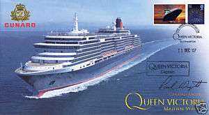 GENUINE AUTOGRAPH ON CUNARD, RMS QUEEN VICTORIA, SHIPS  