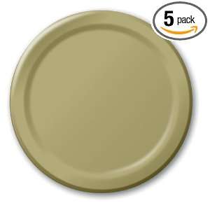   Paper Dinner Plates, Sage Green Color, 24 Count Packages (Pack of 5