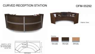 Walnut Reception Desk 10 Curved  