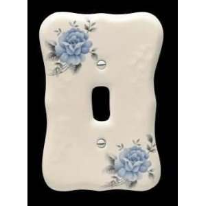  Switchplates Blue Porcelain, Bouquet, Single Toggle 